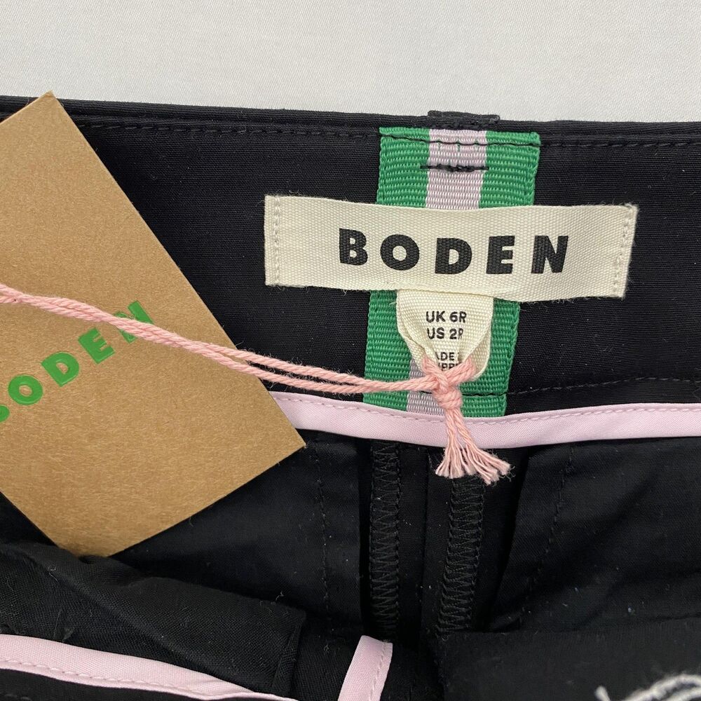 Boden Trouser Pants Womens 2R Black Straight Leg Cotton Blend Stretch Career - Picture 9 of 12